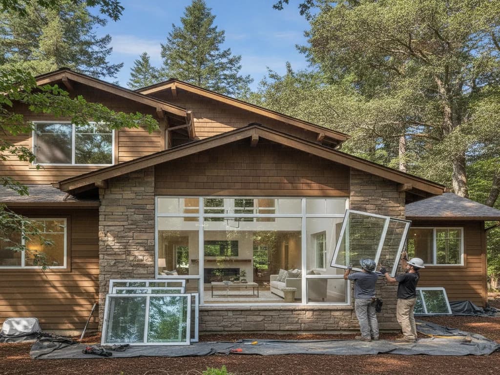 Energy-efficient replacement windows installed in a Northern California home