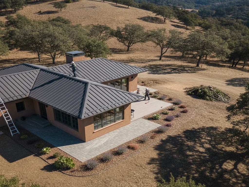 Home-hardening upgrades on a Northern California home in a wildfire-prone area