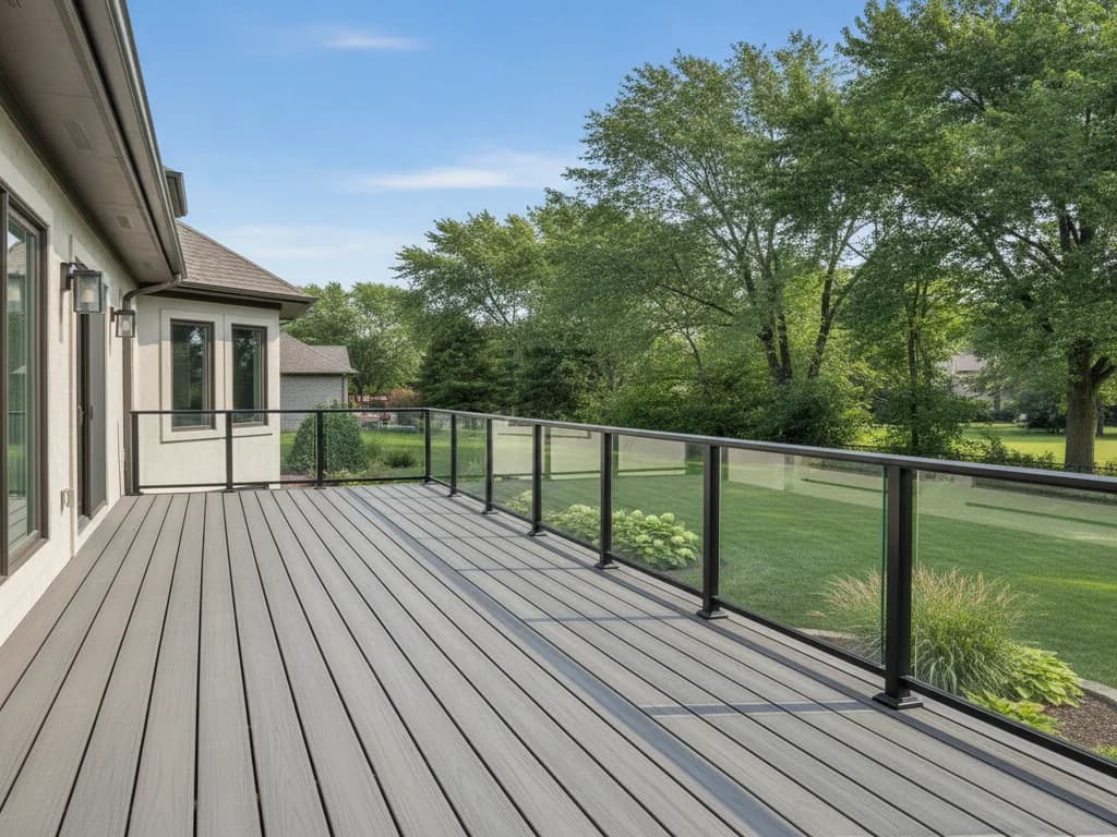 Custom composite deck on a Sacramento-area home