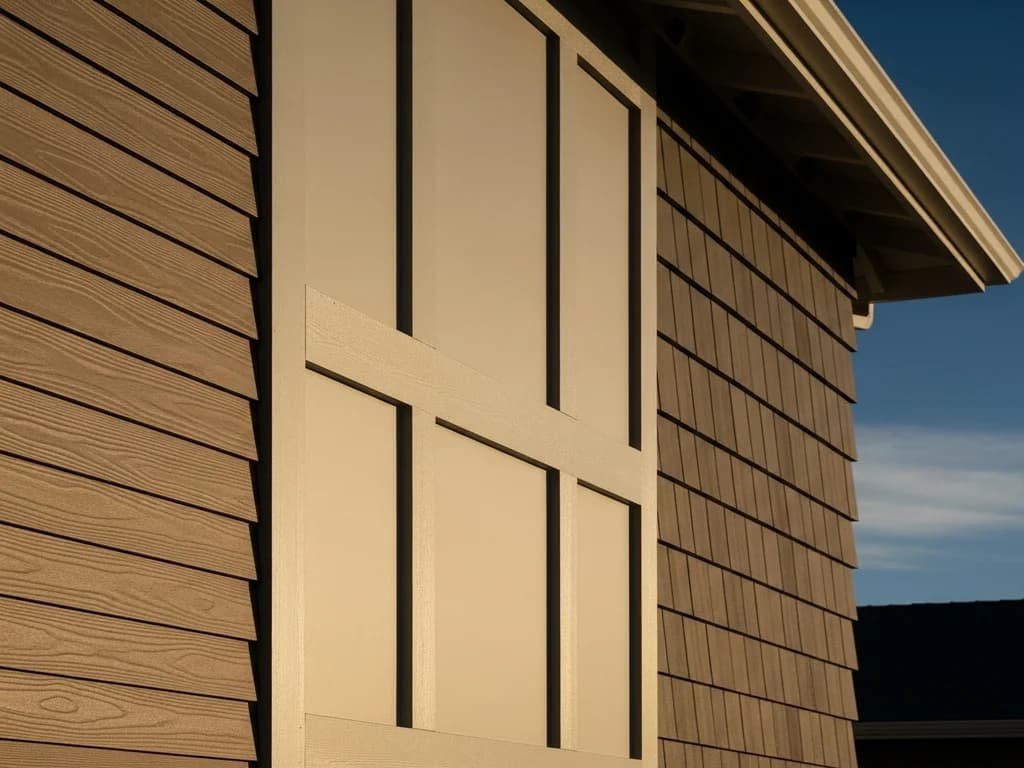 A Northern California home combining James Hardie lap siding, board-and-batten, and shingle textures