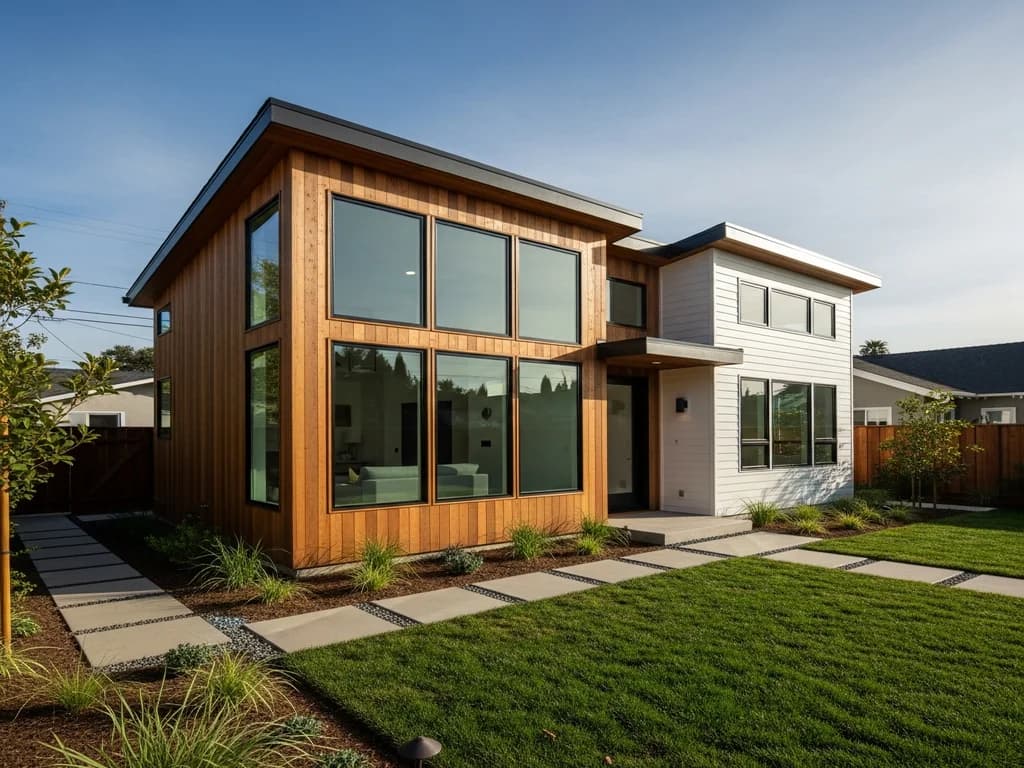 A detached backyard ADU behind a Northern California home